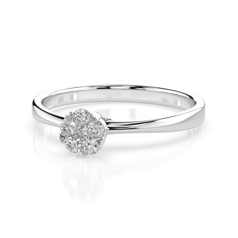 Prsten Iluze s diamanty 101-10015/1-W-0.03 - Jubiler Sezam