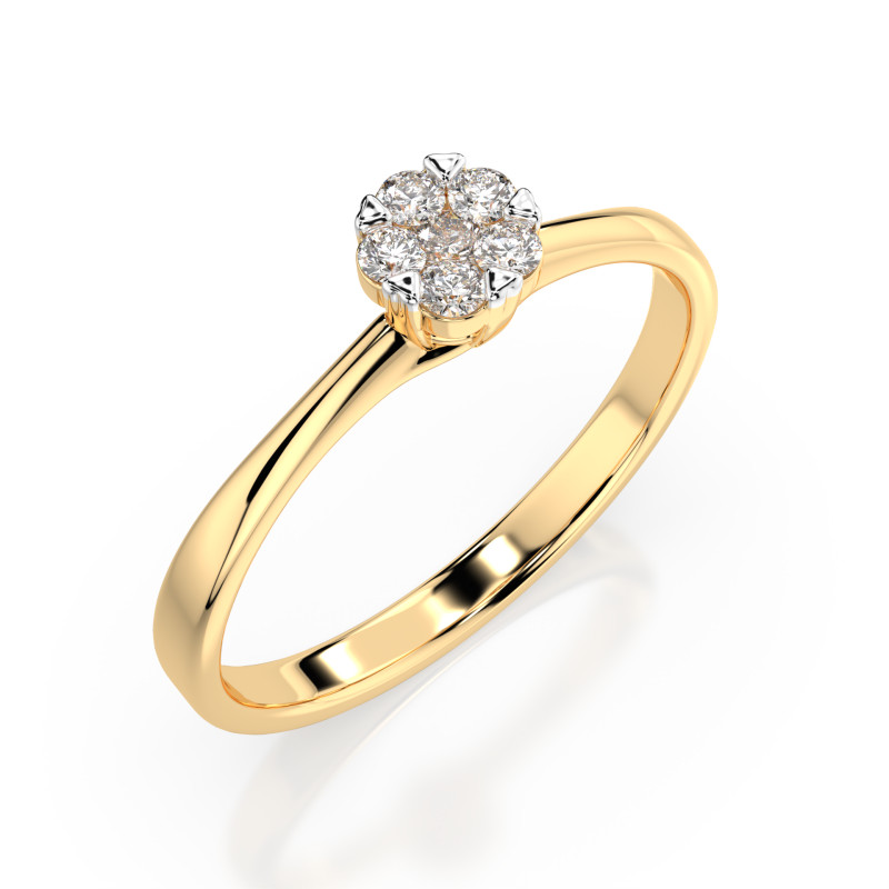 Prsten Iluze s diamanty 101-10015/1-Y-0.03 | iSezam.cz