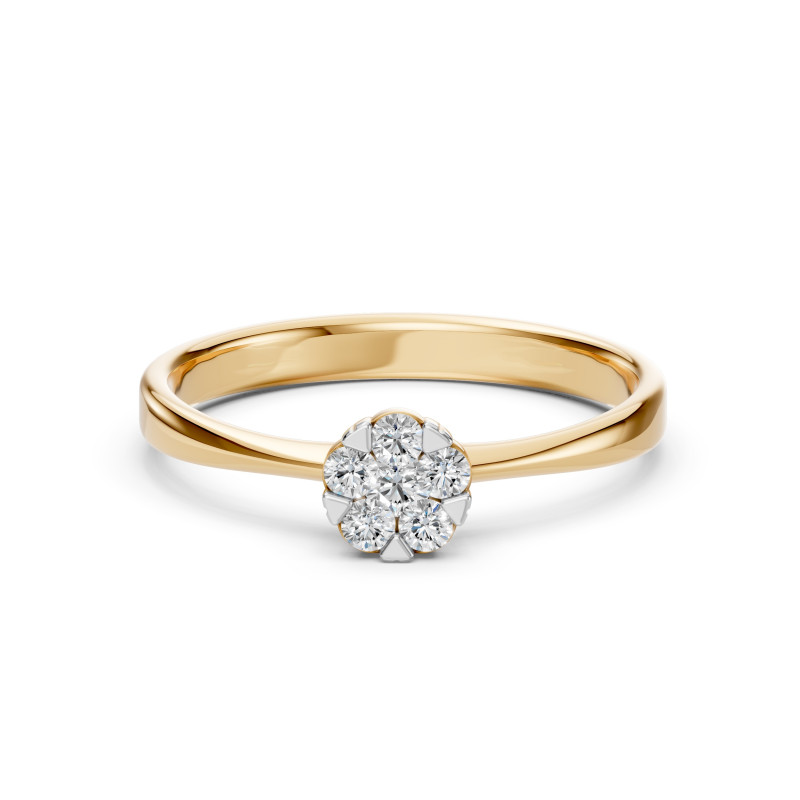 Prsten Iluze s diamanty 101-10015/1-Y-0.06 | iSezam.cz