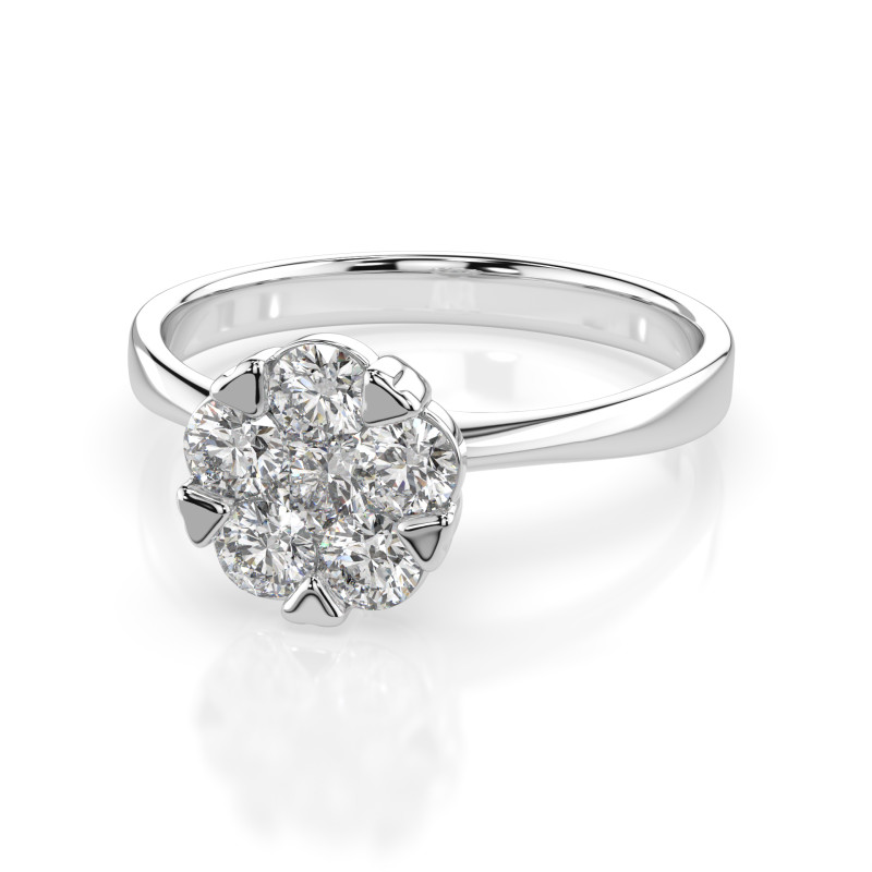 Prsten Iluze s diamanty 101-10015/1-W-0.15 - Jubiler Sezam