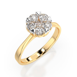 Zásnubní prsten Iluze s diamanty 101-10015/1-Y-0.15 | iSezam.cz