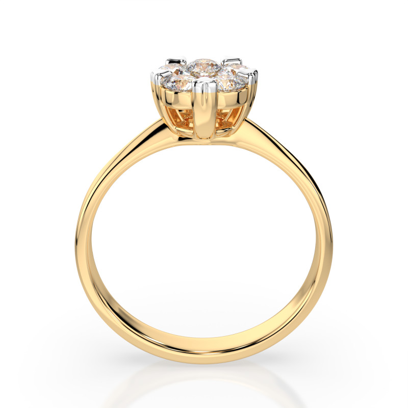 Zásnubní prsten Iluze s diamanty KB 101-10015/1-Y-0.15