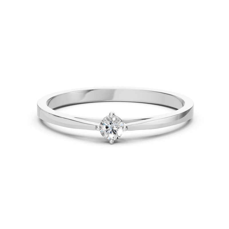 Zásnubní prsten z bílého zlata s diamantem 0,1 ct | iSezam.cz