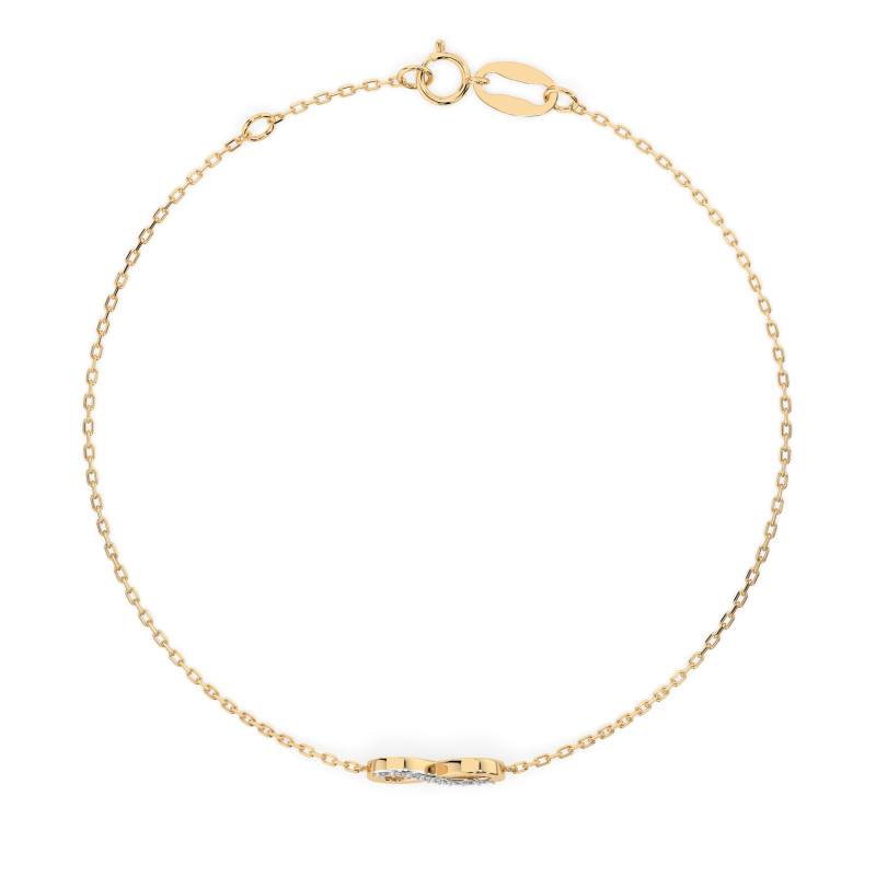 Náramek Minimalismus s diamanty 105-10009-Y-0.05 - Jubiler Sezam