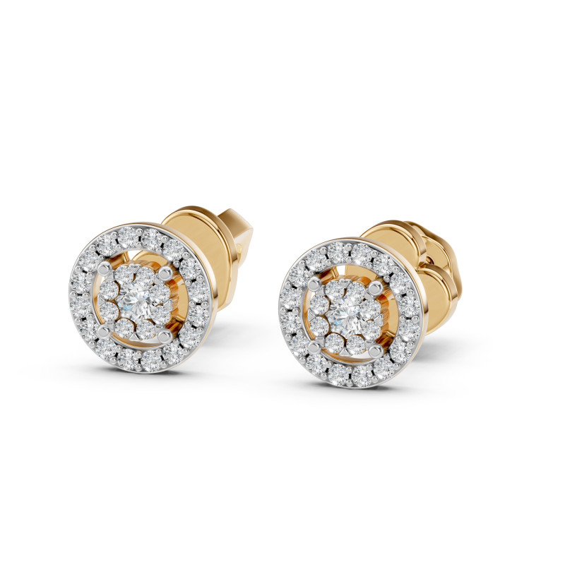 Náušnice Iluze s diamanty KB 102-10018-Y-0,06