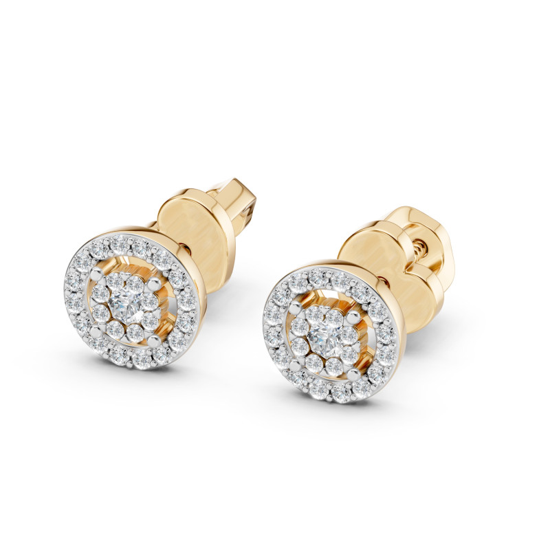 Náušnice Iluze s diamanty 102-10018-Y-0,06 - Jubiler Sezam