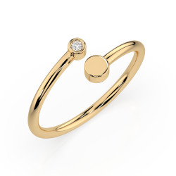 Minimalistický zlatý prsten s diamantem 101-10071-Y-0.02 | iSezam.cz