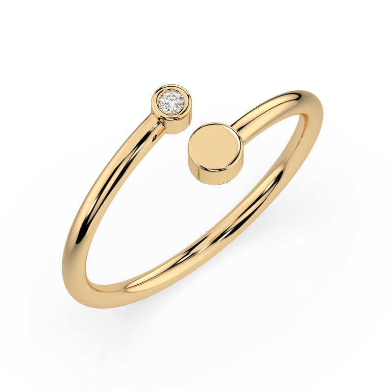 Minimalistický zlatý prsten s diamantem 101-10071-Y-0.02 | iSezam.cz