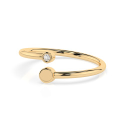 Minimalistický zlatý prsten s diamantem 101-10071-Y-0.02 | iSezam.cz