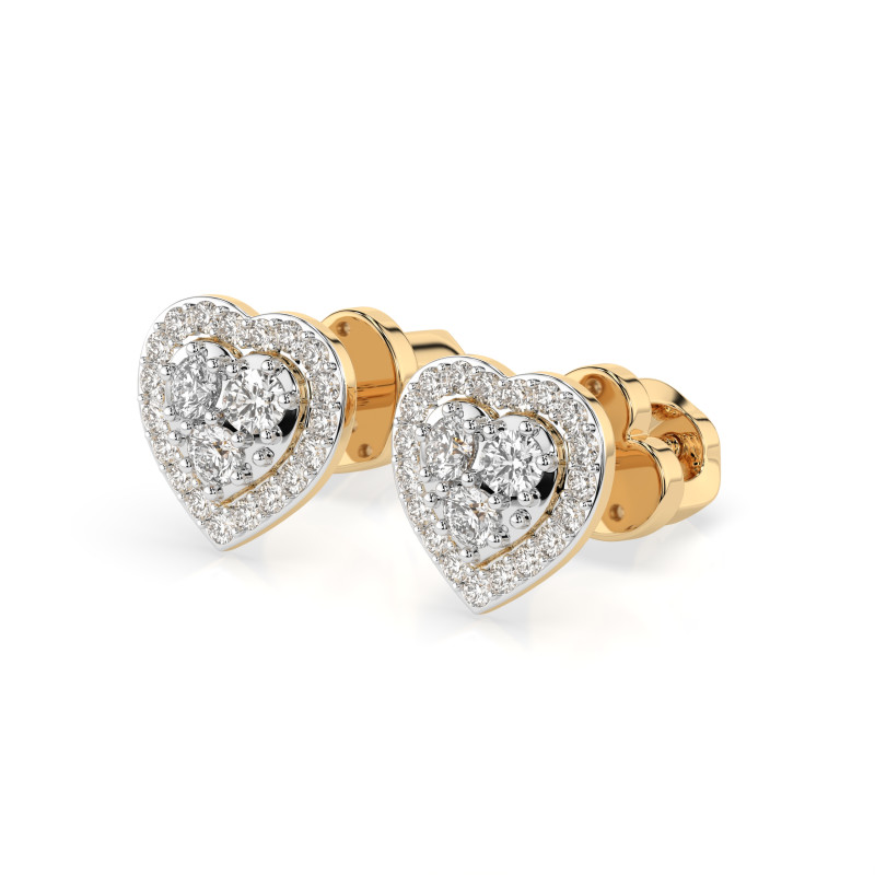 Náušnice Iluzja s diamanty KB 102-10096-Y-0.17