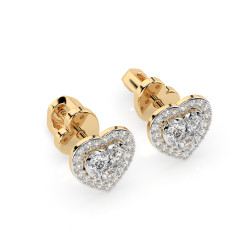 Náušnice Iluzja s diamanty 102-10096-Y-0.17 | iSezam.cz