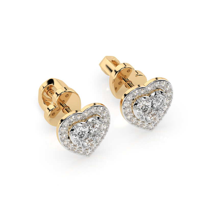 Náušnice Iluzja s diamanty 102-10096-Y-0.17 | iSezam.cz
