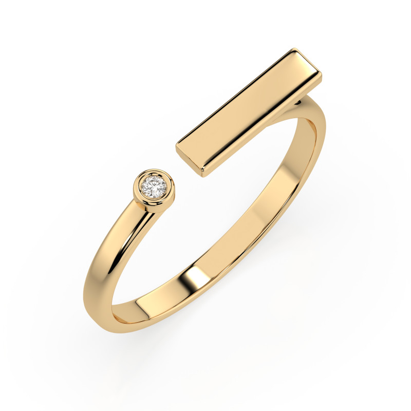 Minimalistický prsten s diamantem 101-10066-Y-0.02 - Jubiler Sezam