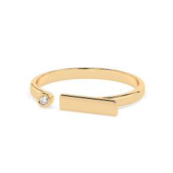 Minimalistický prsten s diamantem 101-10066-Y-0.02 - Jubiler Sezam
