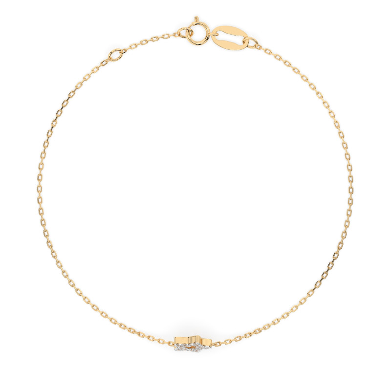 Náramek Minimalismus s diamanty 105-10014-Y-0.08 - Klenotnictví Sezam