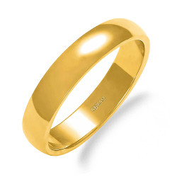 Zlatý snubní prsten 585 (14k) půlkulatý 4mm | iSezam.cz