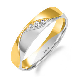 Snubní prsten ze zlata 585 s diamanty | iSezam.cz