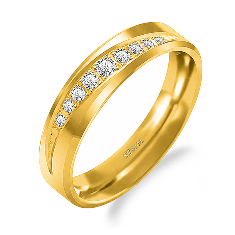 Snubní prsten ze zlata 585 s diamanty | iSezam.cz