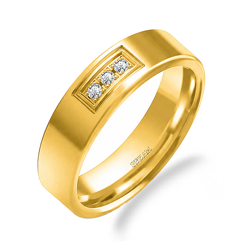 Zlatý snubní prsten 585 s diamanty | iSezam.cz