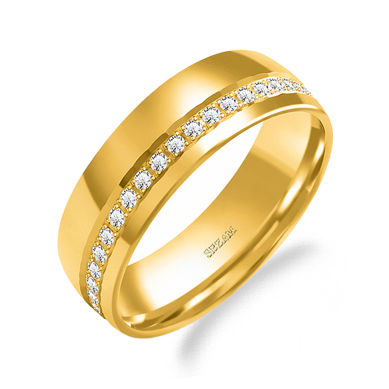 Zlatý snubní prsten s diamanty 0,41 ct | iSezam.cz