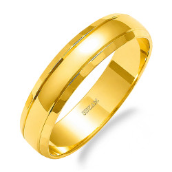Zlatý snubní prsten 585, 4,5 mm, půlkulatý | iSezam.cz
