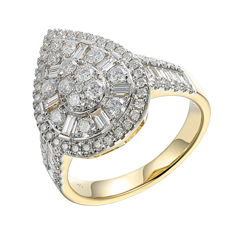 Zlatý zásnubní prsten s diamanty 1,70 ct | iSezam.cz