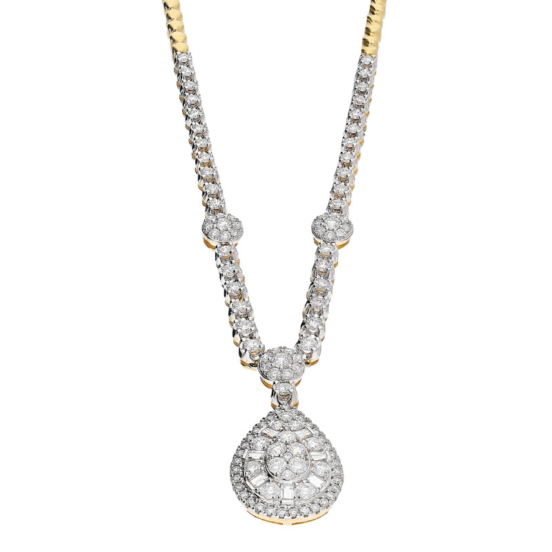 Zlatý náhrdelník choker z kolekce Viktorie s diamanty 3 ct
