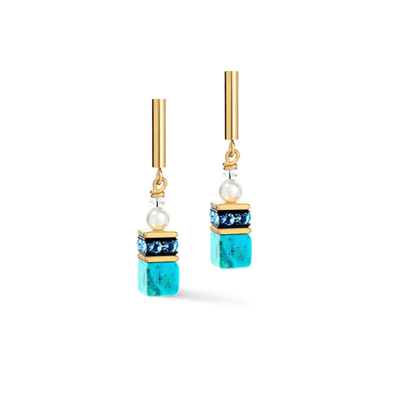 Náušnice GeoCUBE® Precious Fusion Pearls turquoise COEUR DE LION | iSezam.cz