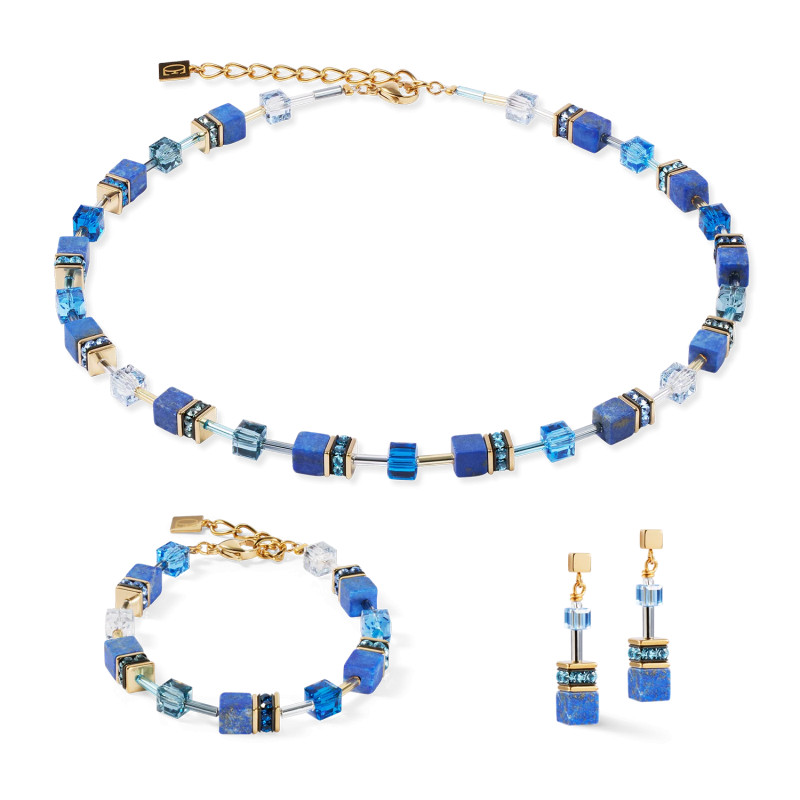 Náramek Coeur de Lion z lapisu lazuli a krystaly GeoCUBE Blue 4905100700