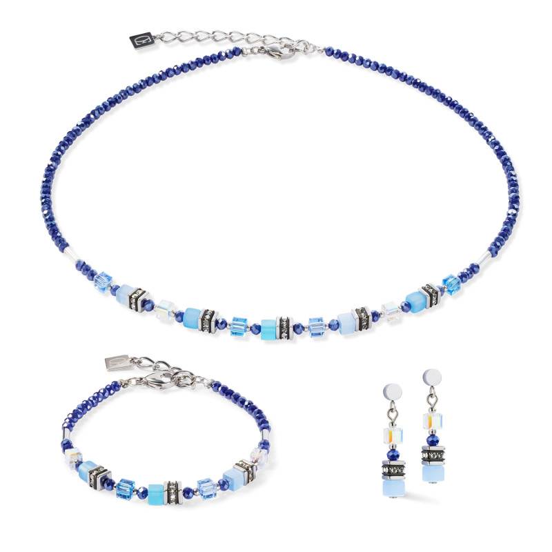 Náhrdelník Coeur de Lion z krystaly Mini Cubes Blue 4565100700