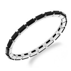 Stříbrný prsten Rings s černými zirkony | iSezam.cz
