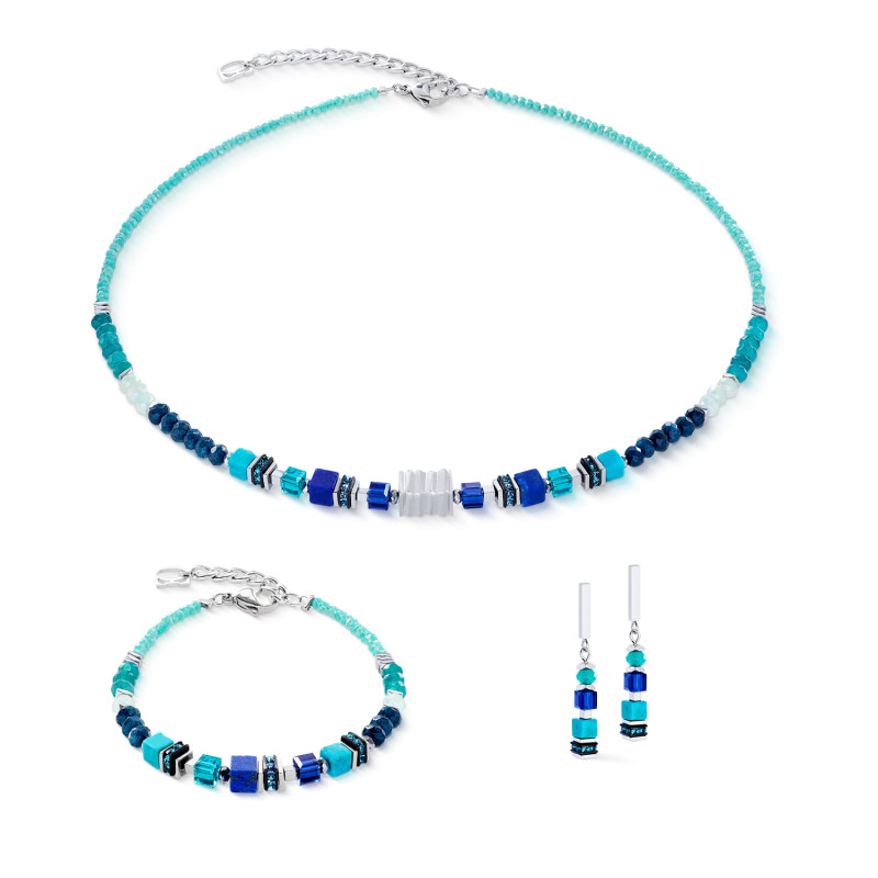 Naszyjnik stalowy Coeur de Lion z kamieniami i kryształkami Swarovski 3046100607