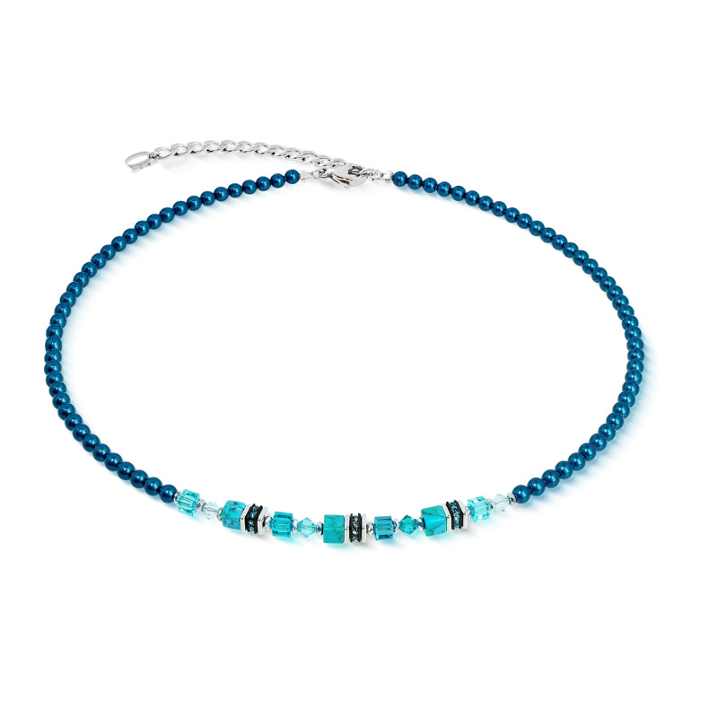 Naszyjnik stalowy Coeur de Lion z turkusem i Swarovski pearls 2103100624