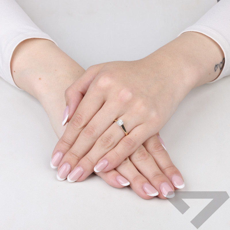 Pierścionek zaręczynowy AMADO Magic z diamentem 0,19 ct, ze złota 585