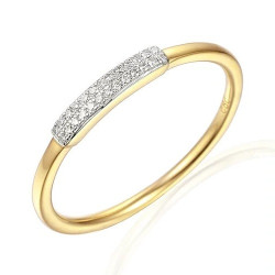 Zlatý prsten s diamanty ryzost 585 LINE | iSezam.cz
