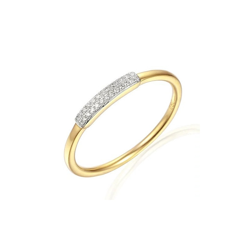 Zlatý prsten s diamanty ryzost 585 LINE | iSezam.cz