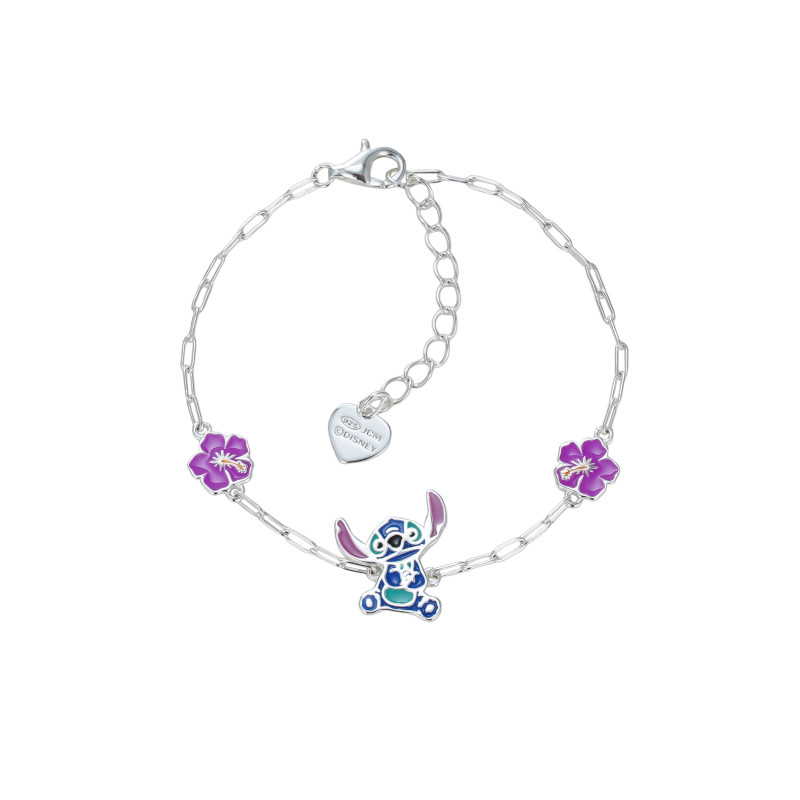 Bransoletka dla dziecka Disney Stitch z kolorową emalią, próba 925