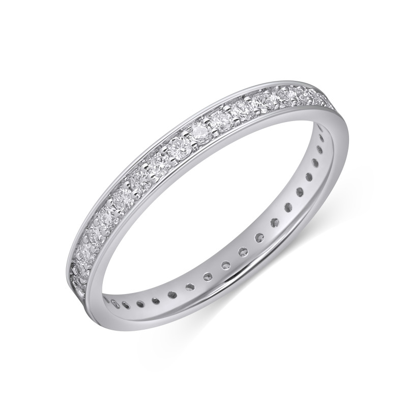 Pierścionek Line Miłości z diamentami 0,50 ct, białe złoto próby 585