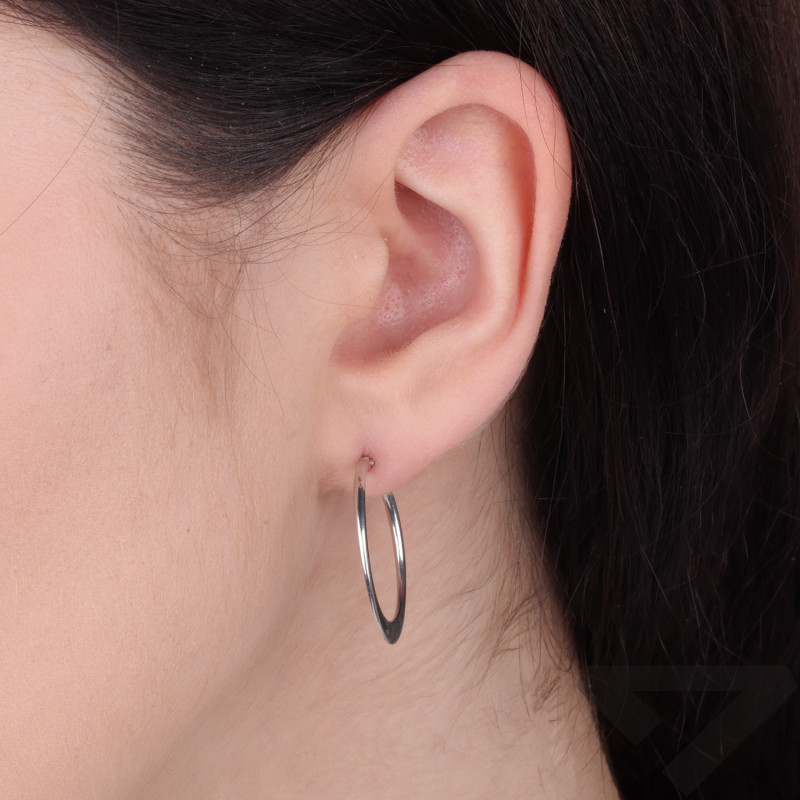 Stříbrné ploché kruhové náušnice 23 mm, ryzost 925
