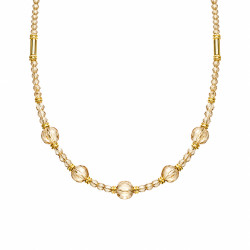 Elegantní náhrdelník se zlatými topazy a krystaly Swarovski | iSezam.cz