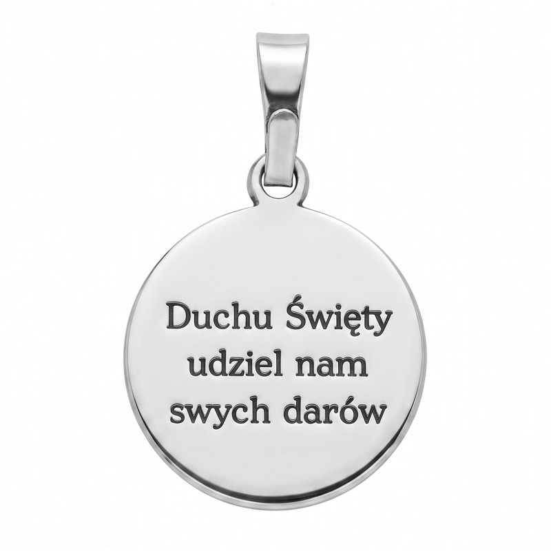 Stříbrný kulatý medailonek Svatý Duch ryzost 925