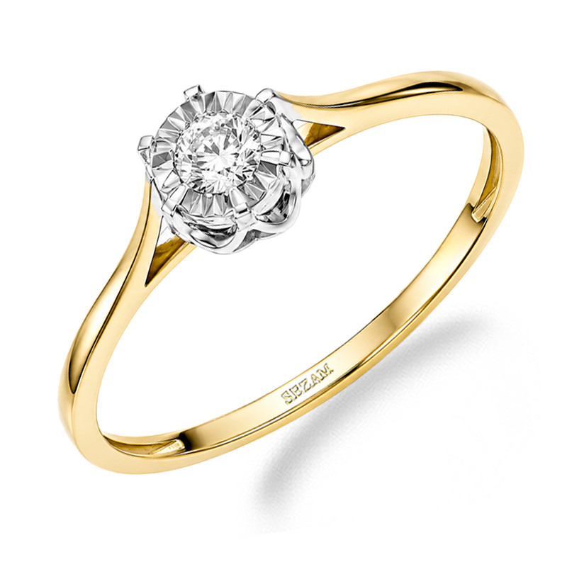 Pierścionek ROYAL Magic z diamentem laboratoryjnym 0,09 ct, złoto 585