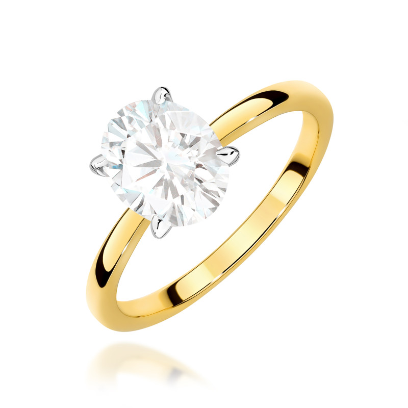 Pierścionek LGD Oval-1,01ct BE W0688-1,01 LAB Au 585 BRYL
