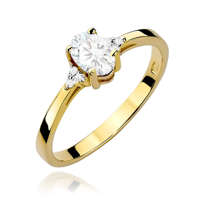 Pierścionek LGD Oval-0,40ctbryl.0,052ct BE W0301 LAB Au 585 BRYL
