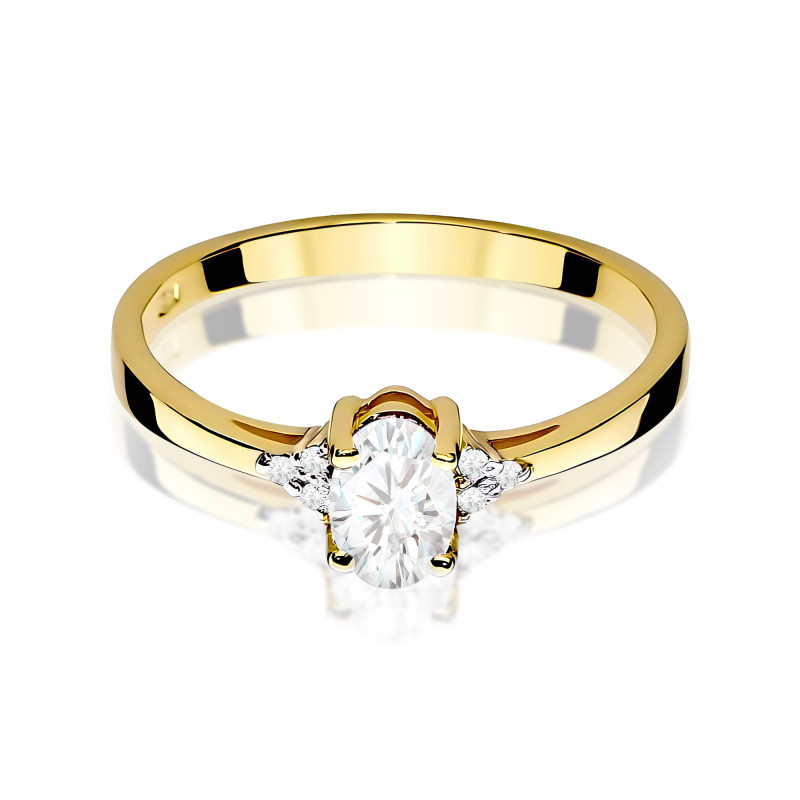 Pierścionek LGD Oval-0,40ctbryl.0,052ct BE W0301 LAB Au 585 BRYL