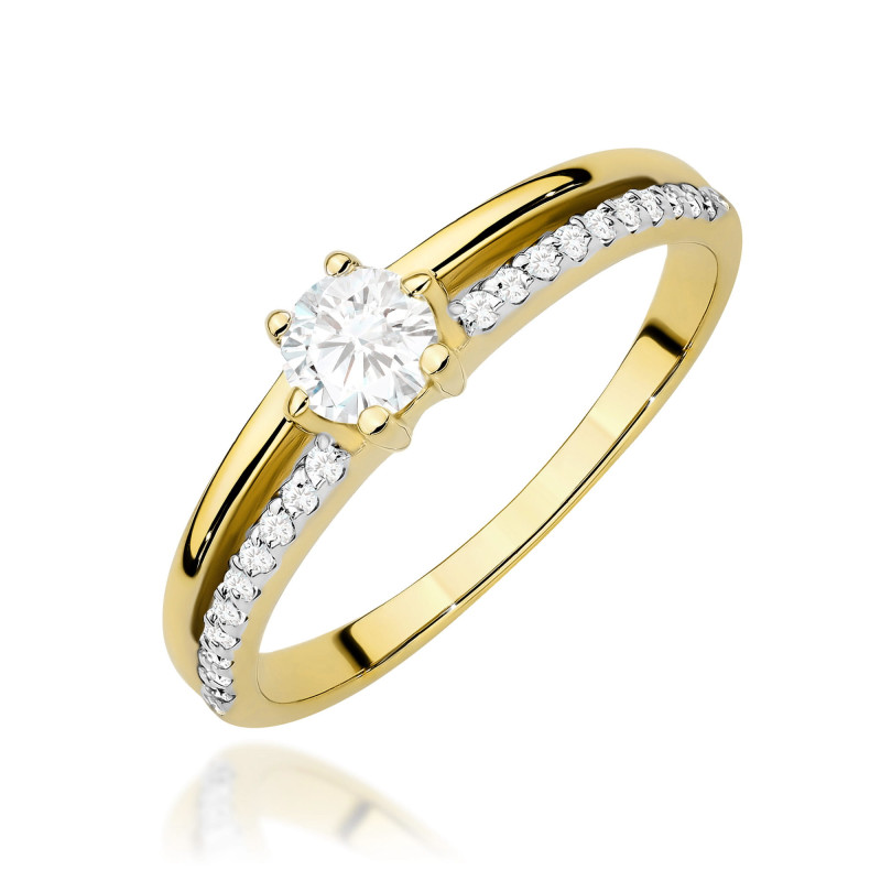 Pierścionek LGD Soliter twin 6ł-0,40ct BE W0355 LAB Au 585 BRYL
