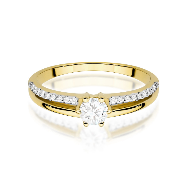 Pierścionek LGD Soliter twin 6ł-0,40ct BE W0355 LAB Au 585 BRYL