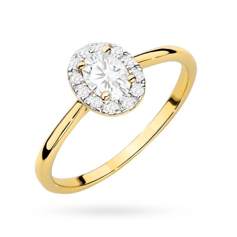 Pierścionek LGD Oval-0,30ctbryl.0,103ct BE W0583 LAB owal Markiza Au 585 BRYL