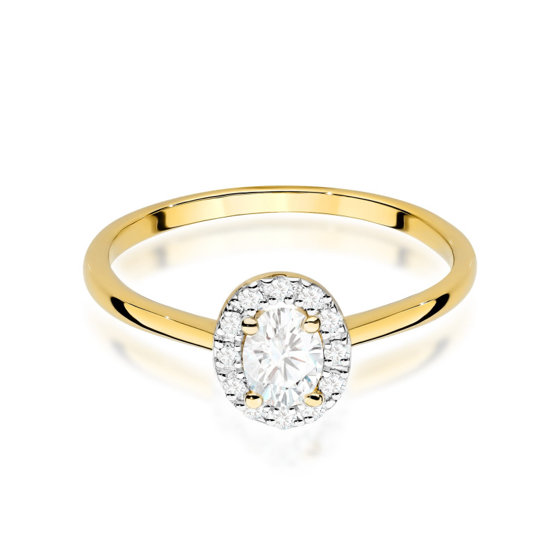 Pierścionek LGD Oval-0,30ctbryl.0,103ct BE W0583 LAB owal Markiza Au 585 BRYL