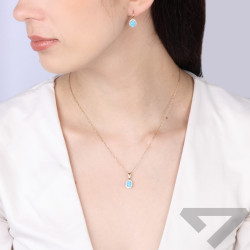 Zlatý přívěsek s modrým opálem a zirkony ryzost 585 | iSezam.cz